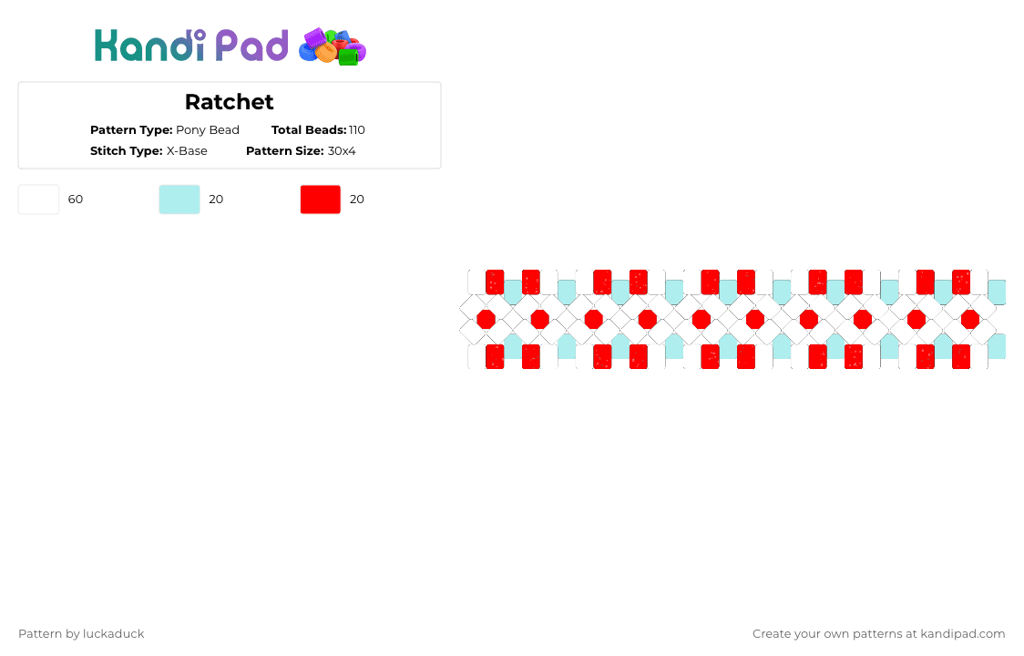 Ratchit Patwave Pattern Ratchet Pony Bead Pattern - Kandi Pad | Kandi Patterns, Fuse Bead ...