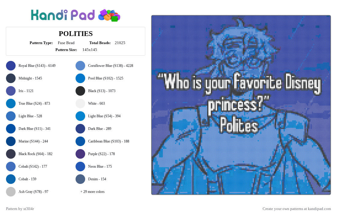 POLITIES - Fuse Bead Pattern by st3114r_st4r_f1nz on Kandi Pad - epicthemusical, polities