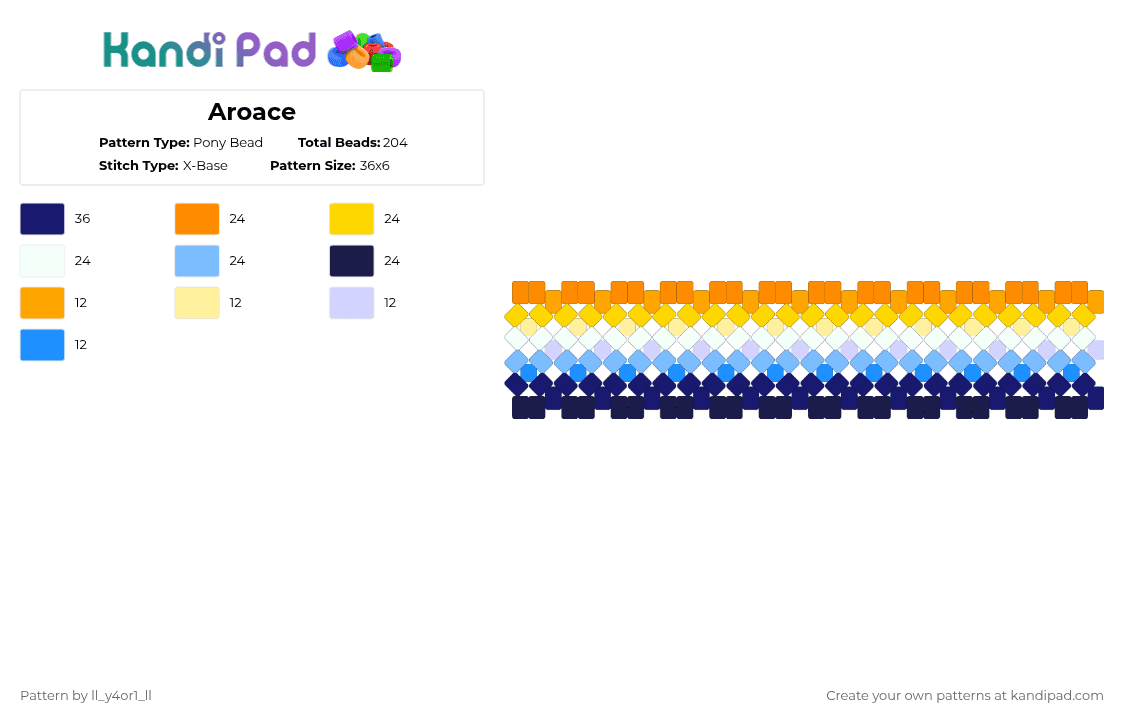 Aroace - Pony Bead Pattern by ll_-kr4tcy-_ll on Kandi Pad - orange,yellow,light blue,purple