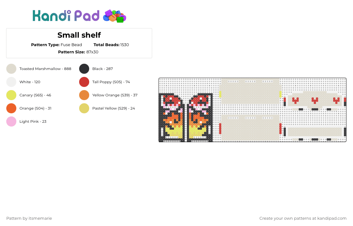 Small shelf - Fuse Bead Pattern by itsmemarie on Kandi Pad - beige