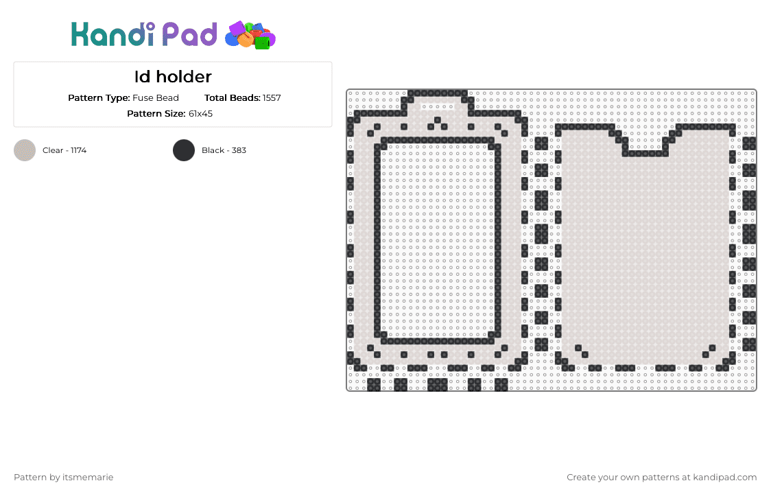 Id holder - Fuse Bead Pattern by itsmemarie on Kandi Pad - beige