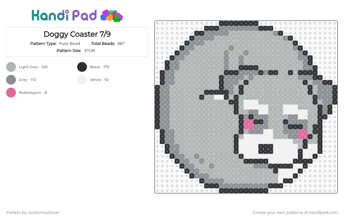 Doggy Coaster 7/9 - Fuse Bead Pattern by randomcatlover on Kandi Pad - beige,dog,dogs,doggy,doggies,puppy,puppies,cute,schnauzer