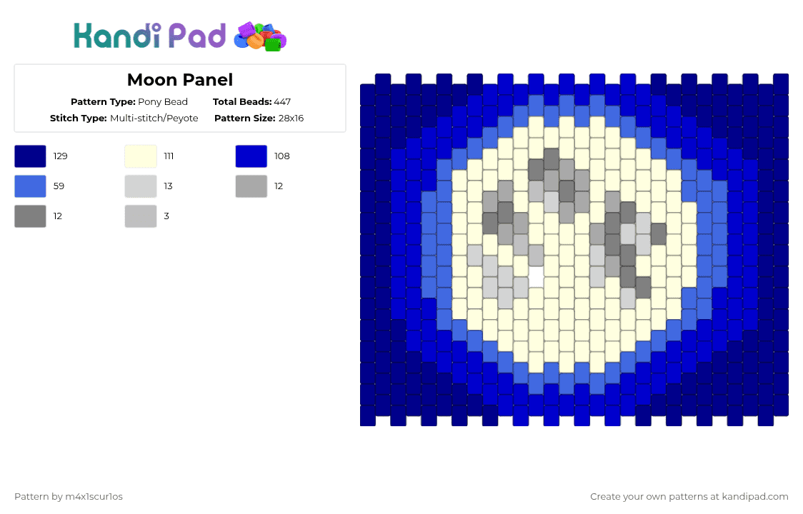 Moon Panel - Pony Bead Pattern by m4x1scur1os on Kandi Pad - purple