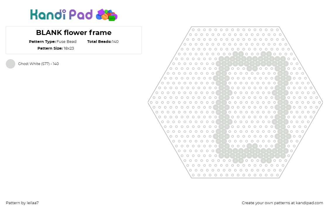 BLANK flower frame - Fuse Bead Pattern by leilaa7 on Kandi Pad - frame,flowers,border,simple,minimal,gray