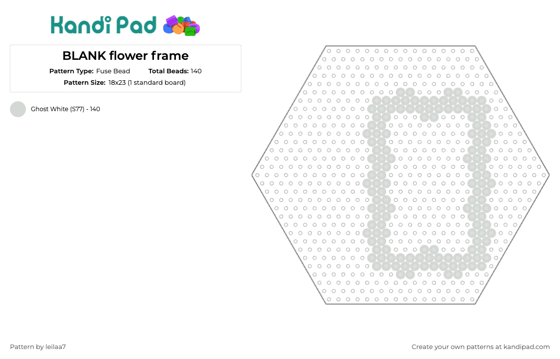 BLANK flower frame - Fuse Bead Pattern by leilaa7 on Kandi Pad - frame,flowers,border,simple,minimal,gray