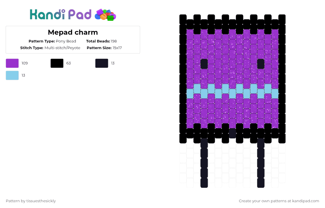 Mepad Kandi Pattern Mepad charm Pony Bead Pattern - Kandi Pad | Kandi Patterns, Fuse Bead ...