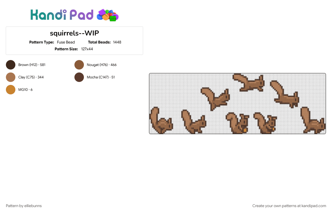 SV Squirrels - Fuse Bead Pattern by elliebunns on Kandi Pad - animal, brown, concerned ape, concernedape, game, squirrel, stardew, stardew valley, tan, video game