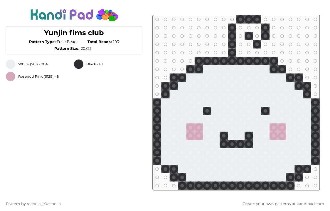 Yunjin fims club - Fuse Bead Pattern by rachela_c0achella on Kandi Pad - white,lesserafim,sakura,chaewon,yunjin,kazuha,eunchae