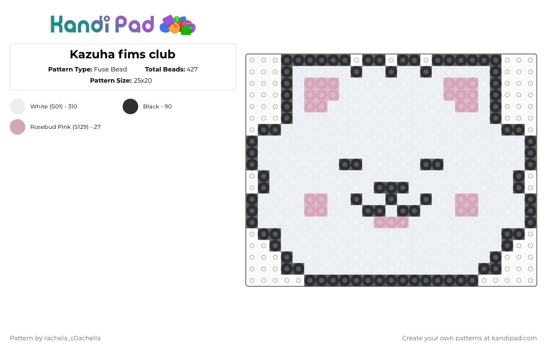 Kazuha fims club - Fuse Bead Pattern by rachela_c0achella on Kandi Pad - white,lesserafim,sakura,chaewon,yunjin,kazuha,eunchae
