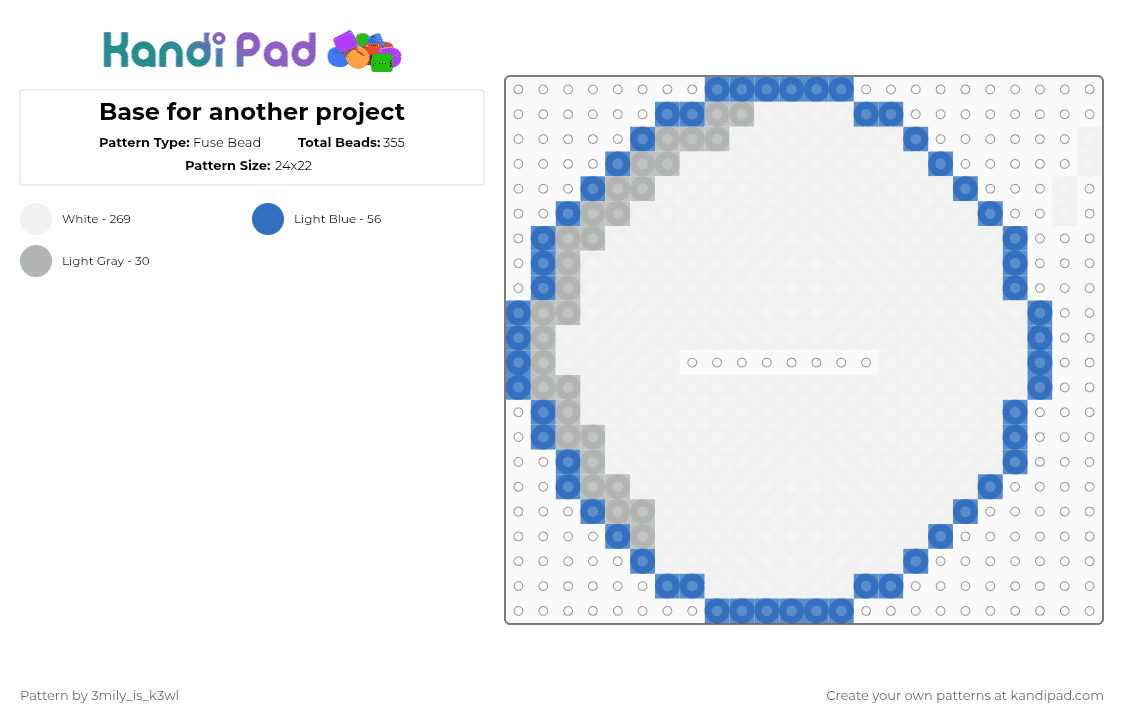 Base for another project - Fuse Bead Pattern by 3mily_is_k3wl on Kandi Pad - beige, blue, white