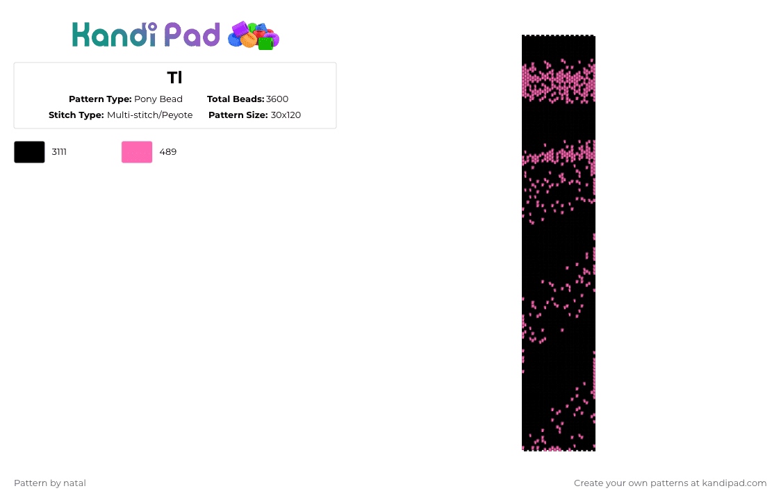 Tl - Pony Bead Pattern by natal on Kandi Pad - black