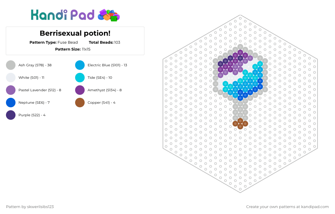 Berrisexual potion! - Fuse Bead Pattern by skwerilsibs123 on Kandi Pad - beige,light blue,pink,pride,lgbtqia,berrisexual