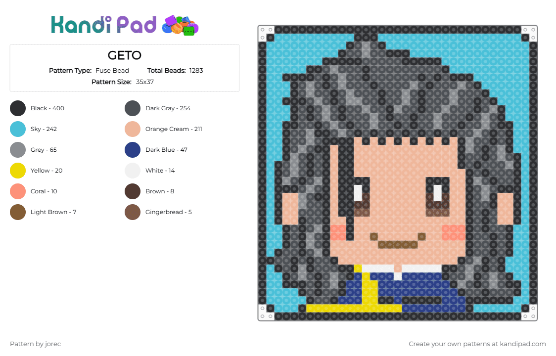 GETO Fuse Bead Pattern - Kandi Pad | Kandi Patterns, Fuse Bead Patterns ...