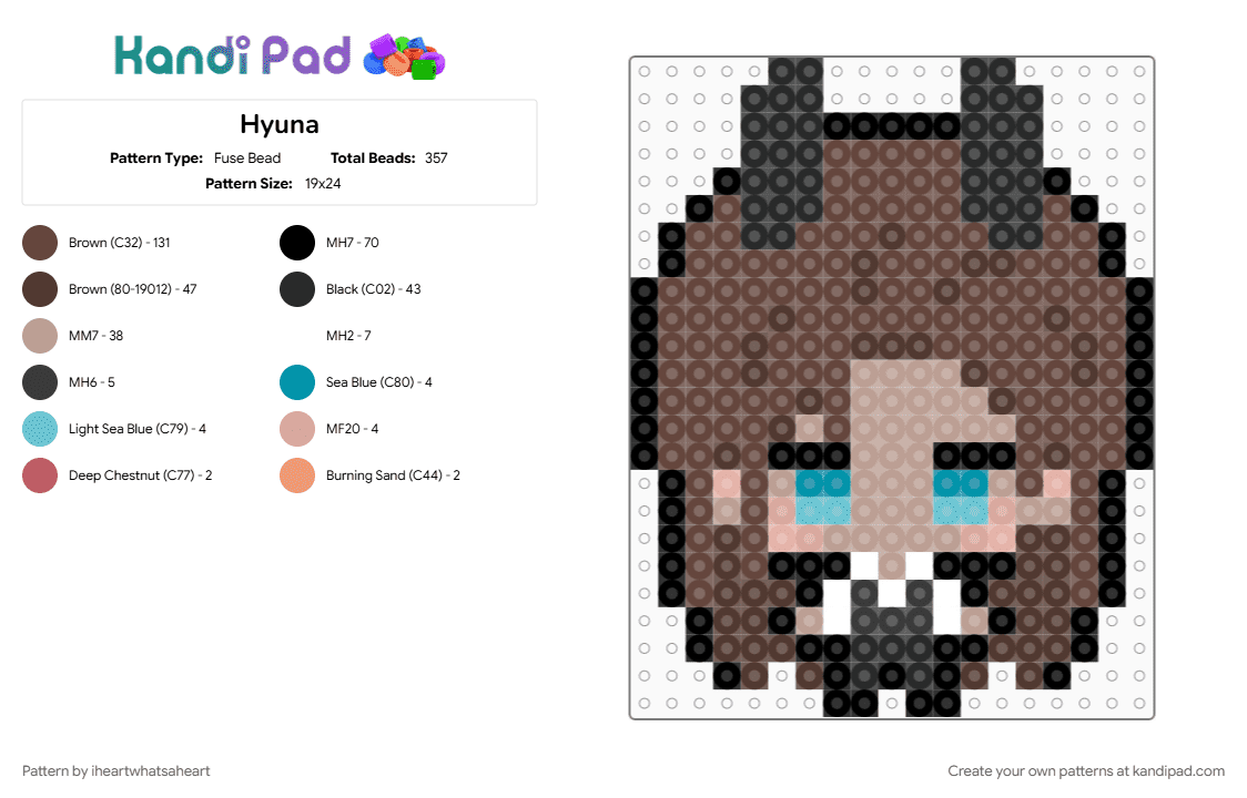 Hyuna - Fuse Bead Pattern by iheartwhatsaheart on Kandi Pad - brown