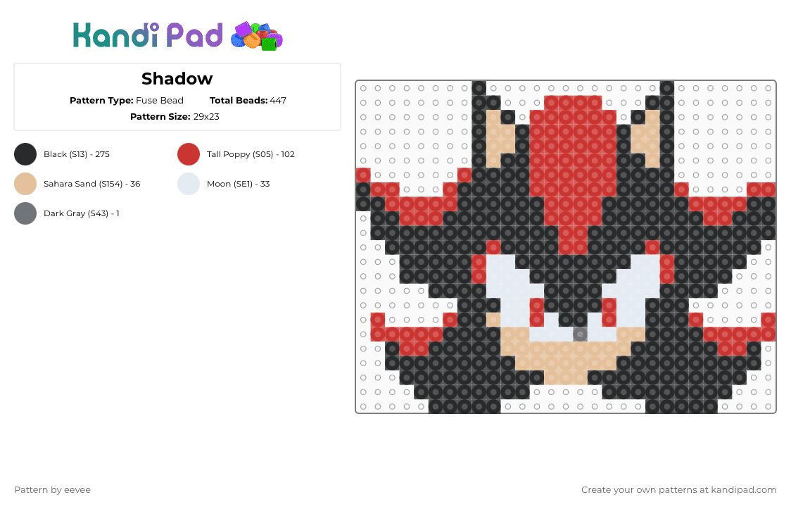 Shadow Fuse Bead Pattern - Kandi Pad | Kandi Patterns, Fuse Bead ...