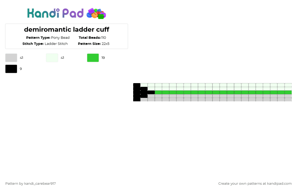 demiromantic ladder cuff - Pony Bead Pattern by g4yd1n0s4ur on Kandi Pad - white