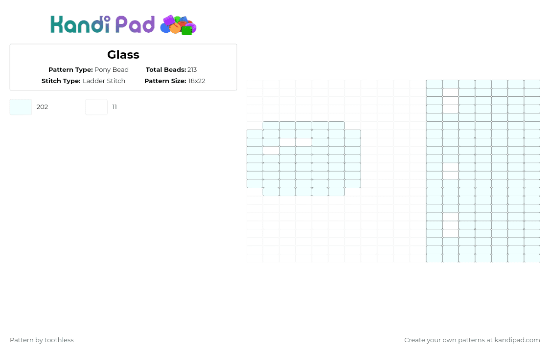 Glass Pony Bead Pattern - Kandi Pad | Kandi Patterns, Fuse Bead ...