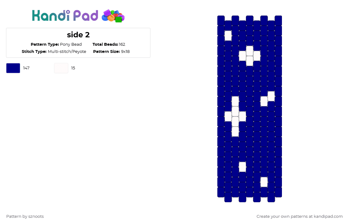 Side Pade Pattern Side 2 Pony Bead Pattern - Kandi Pad | Kandi Patterns, Fuse Bead ...