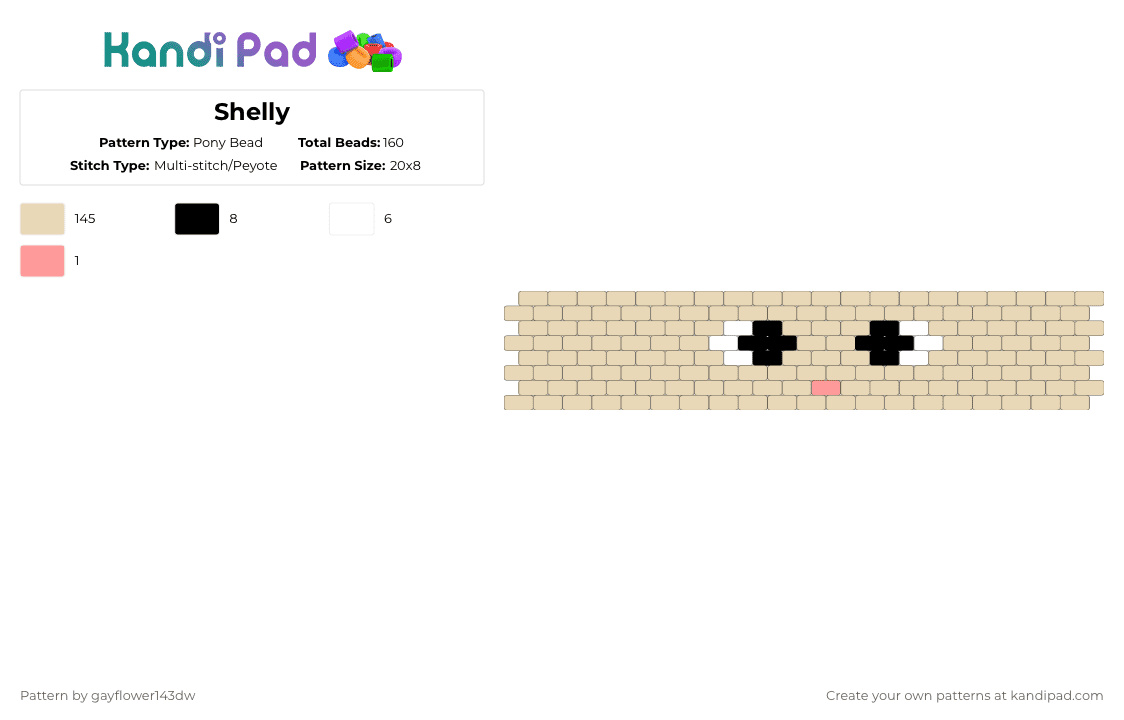 Shelly - Pony Bead Pattern by gayflower143dw on Kandi Pad - beige