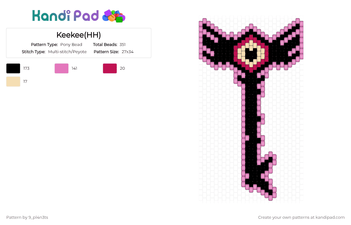 Keekee(HH) - Pony Bead Pattern by 9_pl4n3ts on Kandi Pad - cotdmonsters, pink