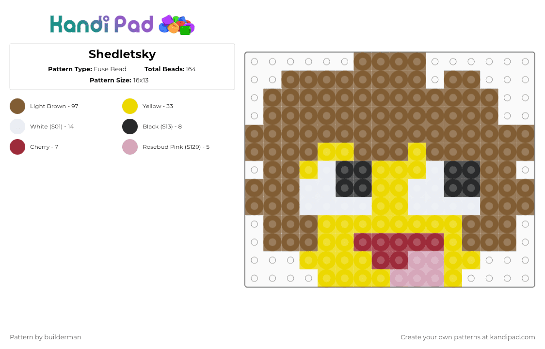 Shedletsky - Fuse Bead Pattern by builderman on Kandi Pad - tan,roblox,roblox admins,forsaken,shedletsky