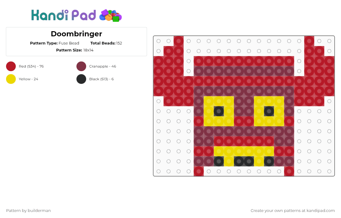 Doombringer - Fuse Bead Pattern by builderman on Kandi Pad - doombringer, mrdoombringer, red, roblox, roblox admins