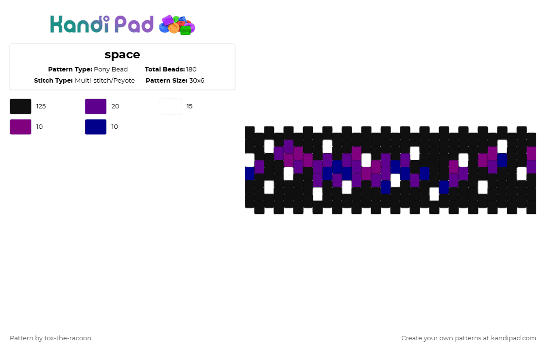 space - Pony Bead Pattern by tox-the-racoon on Kandi Pad - black, purple