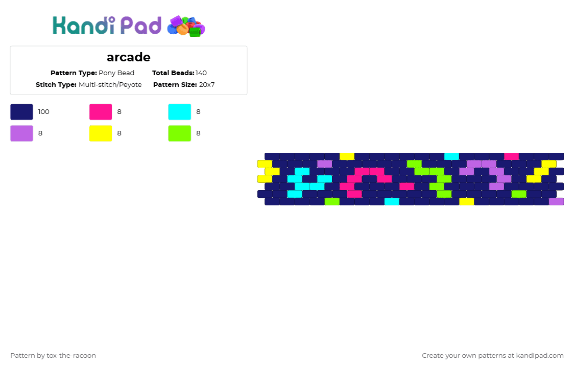 arcade - Pony Bead Pattern by tox-the-racoon on Kandi Pad - purple