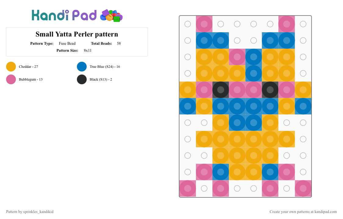 Small Yatta Perler pattern - Fuse Bead Pattern by sprinkles_kandikid on Kandi Pad - orange