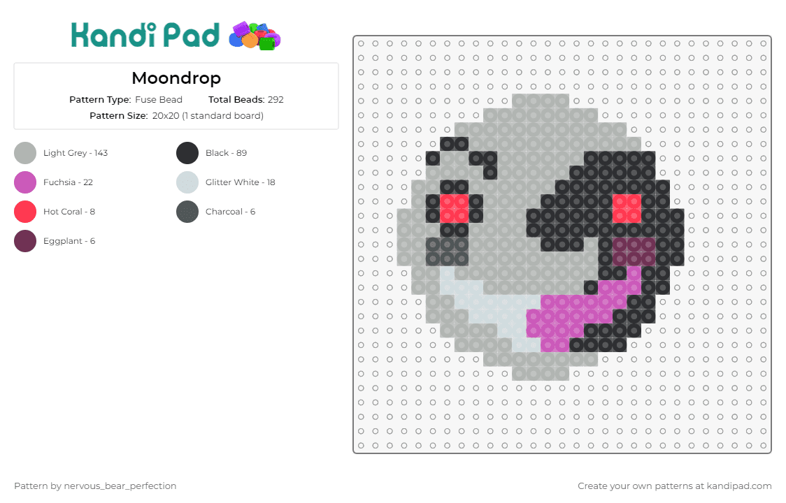 Moondrop - Fuse Bead Pattern by nervous_bear_perfection on Kandi Pad - five nights at freddys,fnaf,moondrop,video games