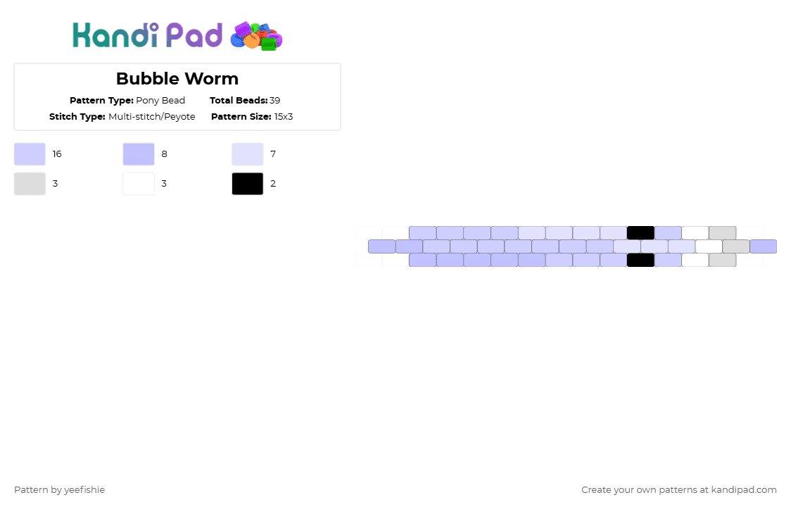 Bubble Worm - Pony Bead Pattern by yeefishie on Kandi Pad - pink,white,tadc,the amazing digital circus,worm,lol,funny,character,cartoon,bubble