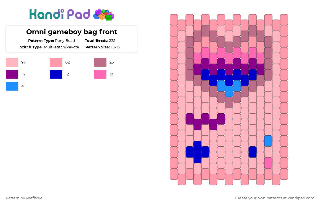 Omni gameboy - Pony Bead Pattern by yeefishie on Kandi Pad - pink,omni,lgbtqia,flag,gameboy,videogame,bag