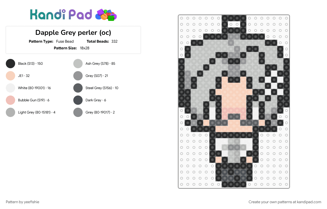 Dapple Grey perler (oc) - Fuse Bead Pattern by yeefishie on Kandi Pad - beige