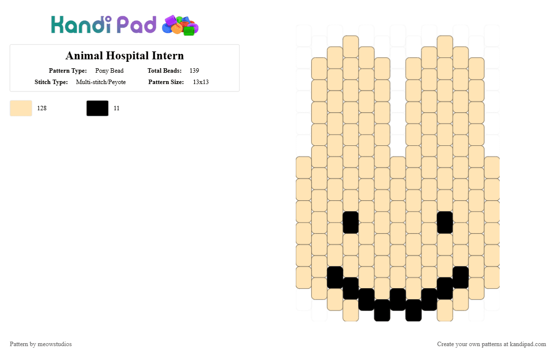 Animal Hospital Intern - Pony Bead Pattern by meowstudios on Kandi Pad - beige