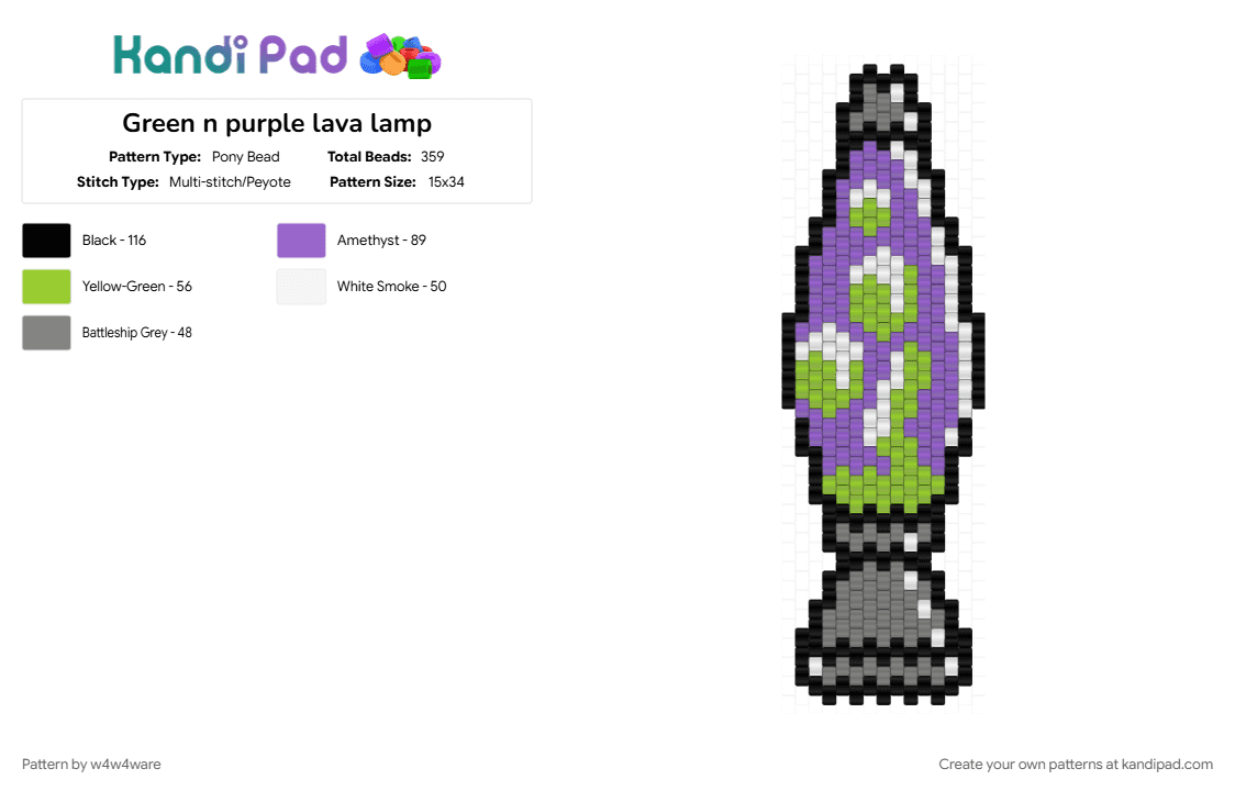 Green n purple lava lamp - Pony Bead Pattern by w4w4ware on Kandi Pad - cool, earrings, green, groovy, lamp, lava, lava lamp, purple