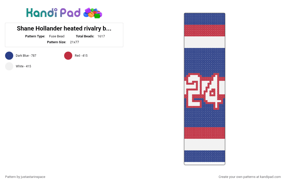 Shane Hollander heated rivalry bookmark Fuse Bead Pattern - Kandi Pad ...