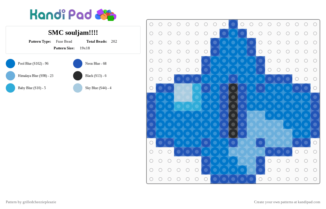 SMC souljam!!!! - Fuse Bead Pattern by grilledcheeziepleazie on Kandi Pad - blue