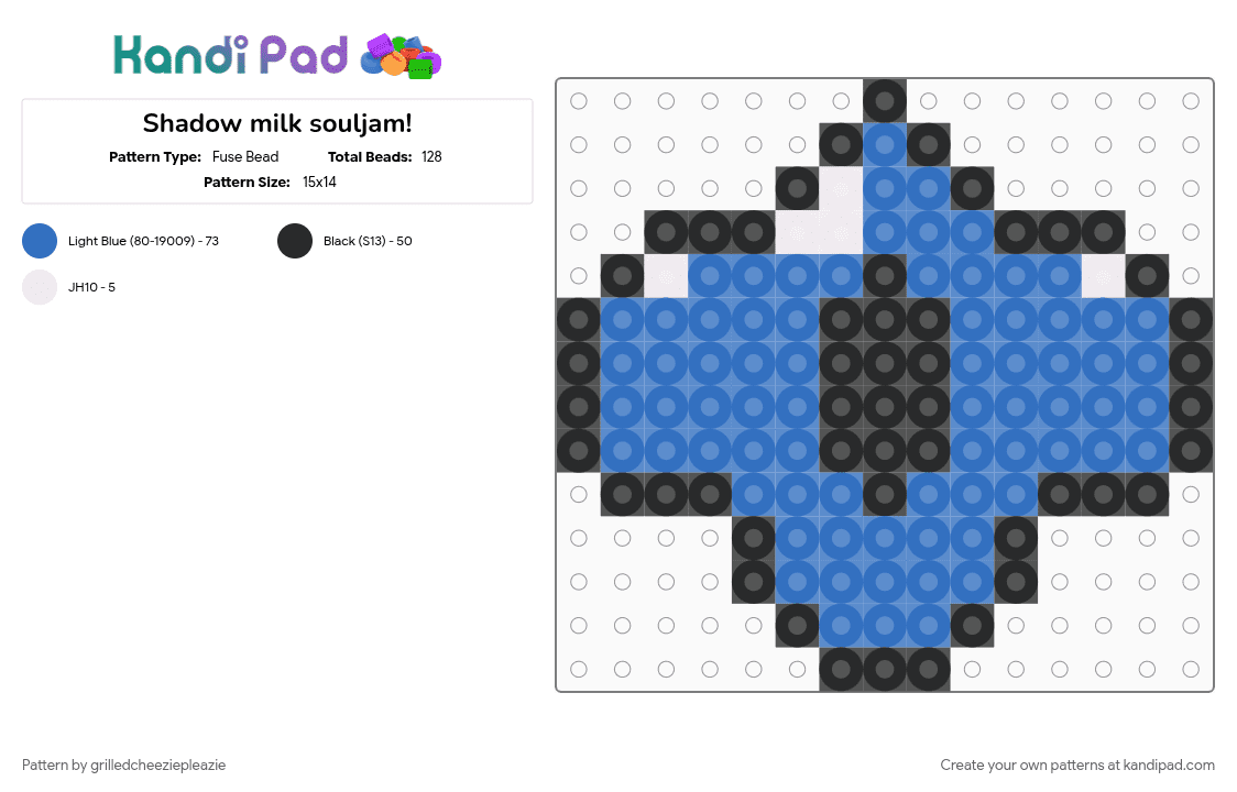 Shadow milk souljam! - Fuse Bead Pattern by grilledcheeziepleazie on Kandi Pad - blue
