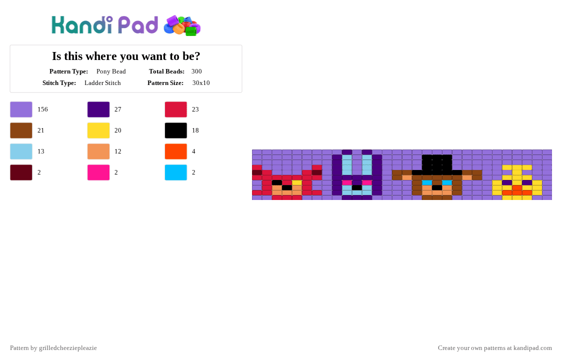 Is this where you want to be? - Pony Bead Pattern by grilledcheeziepleazie on Kandi Pad - fnaf, ladder, purple, red
