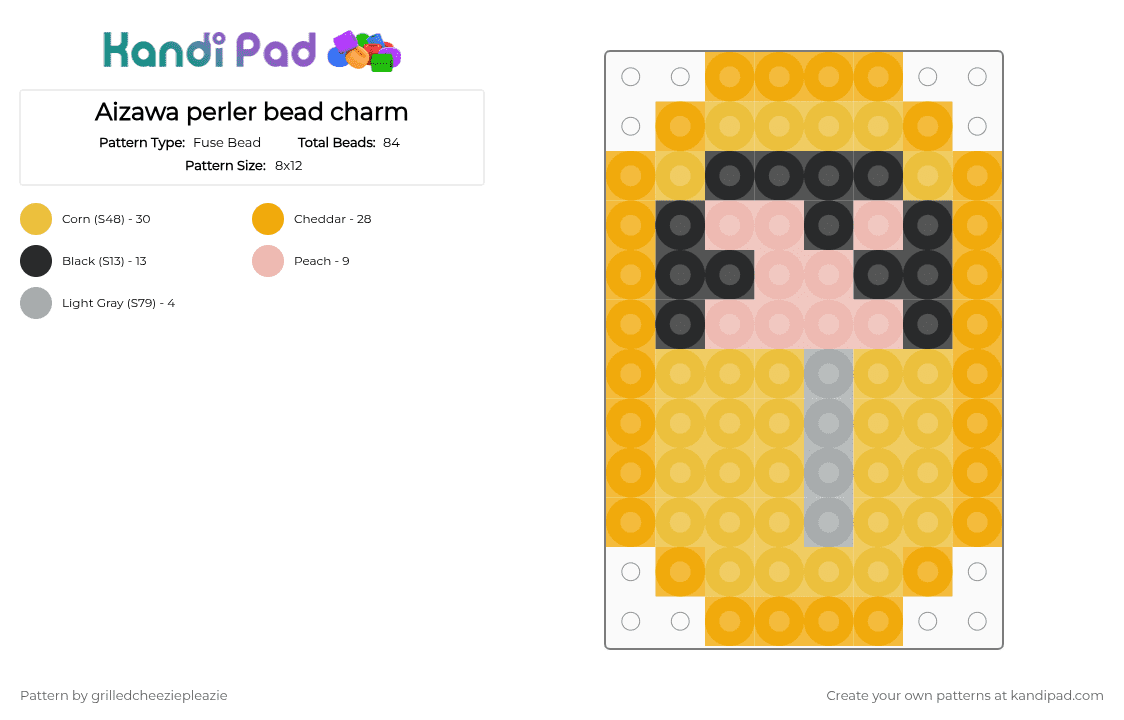 Aizawa perler bead charm - Fuse Bead Pattern by grilledcheeziepleazie on Kandi Pad - orange,yellow,mha,perler,aizawa