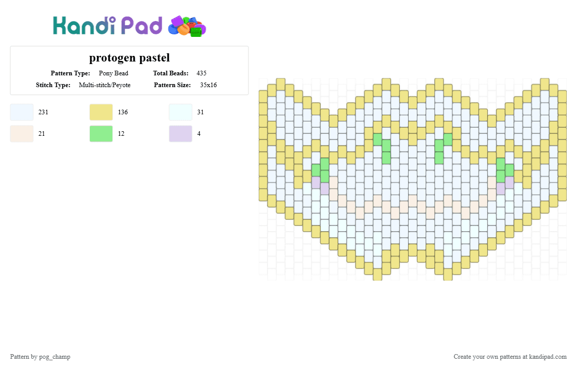 Protogen pastel Pony Bead Pattern - Kandi Pad | Kandi Patterns, Fuse ...