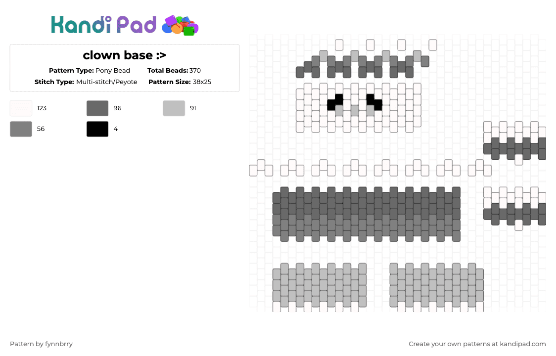 clown base :> - Pony Bead Pattern by fynnbrry on Kandi Pad - beige,gray