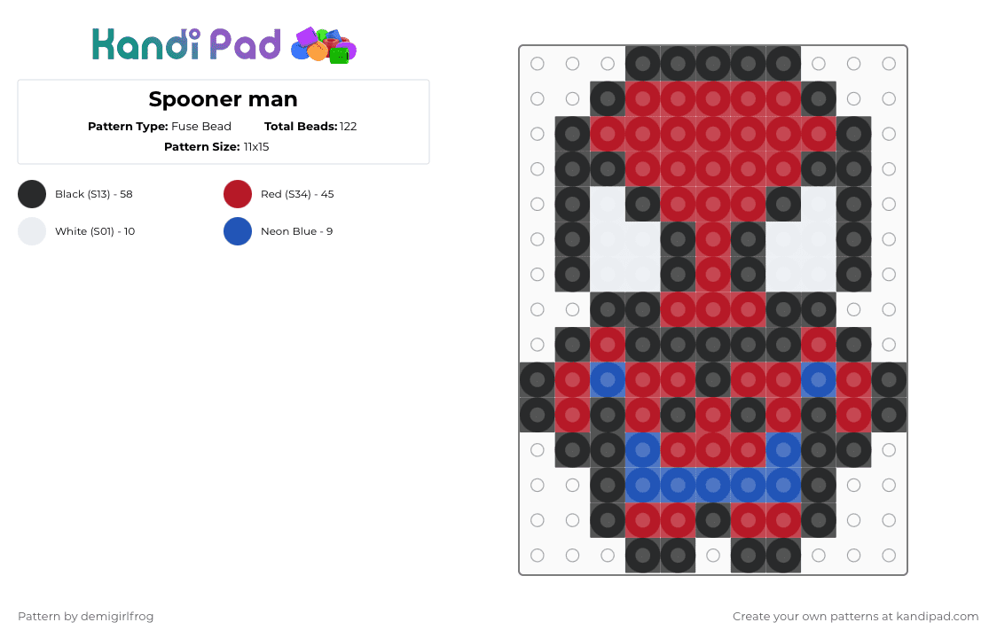 Spooner man - Fuse Bead Pattern by deleted_user_829150 on Kandi Pad - dont question this tagingayfa, fart, gayman, man, red, spider, spider man, spooderman, tom holand