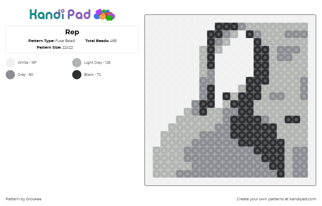 Rep - Fuse Bead Pattern by brookee on Kandi Pad - taylor swift,album,music,gray