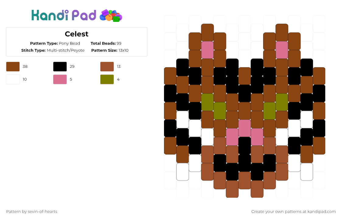Celest - Pony Bead Pattern by sevin-of-hearts on Kandi Pad - red