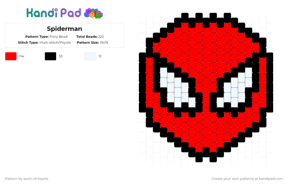 Spiderman - Pony Bead Pattern by sevin-of-hearts on Kandi Pad - red