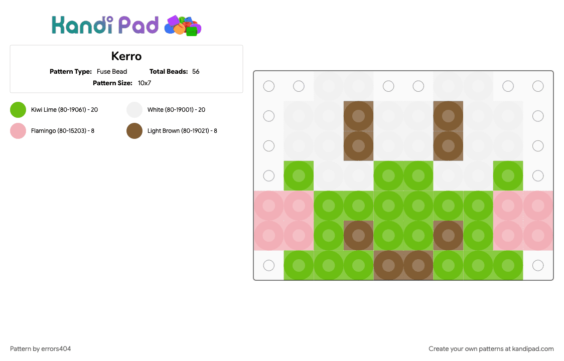 Kerro - Fuse Bead Pattern by errors404 on Kandi Pad - green