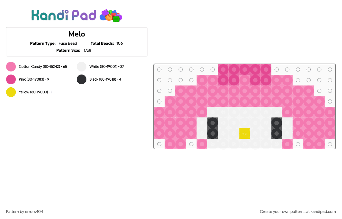 Melo - Fuse Bead Pattern by errors404 on Kandi Pad - pink