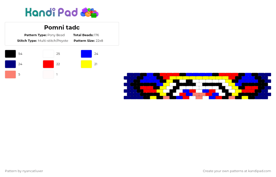 Pomni tadc - Pony Bead Pattern by nyancatluver on Kandi Pad - purple