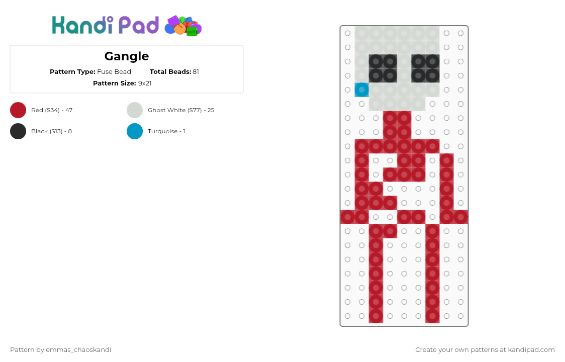Gangle - Fuse Bead Pattern by emmas_chaoskandi on Kandi Pad - cotdribbons